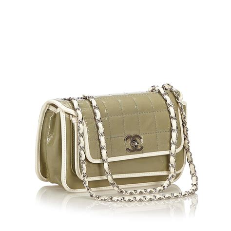 chanel white shoulder bag|chanel patent leather shoulder bag.